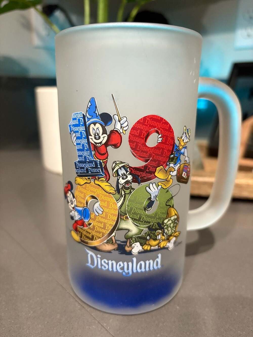 Disneyland 1999 Commemorative Frosted Glass Beer Stein Mug